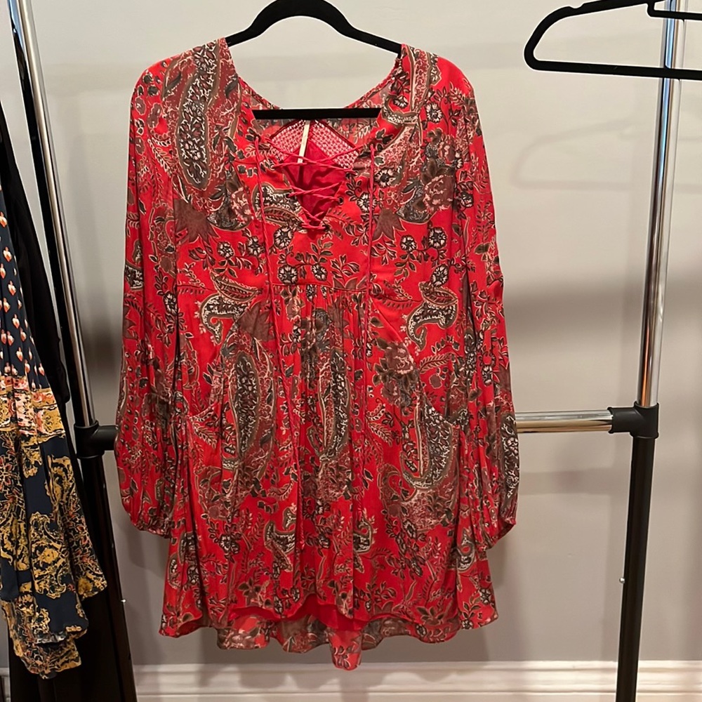 Red paisley M Free People dress